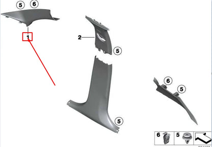 NEW BMW 1 F20 RIGHT INNER A-COLUMN COVER 51438051508 8051508 ORIGINAL