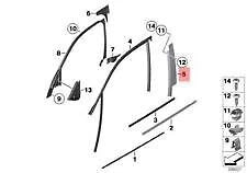NEW BMW 1 E87 FRONT LEFT DOOR EXTERIOR B-PILLAR TRIM 51337154309 7154309