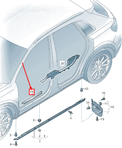 NEW AUDI Q3 F3 FRONT SILL TRIM STRIP 83A853373A9B9 ORIGINAL