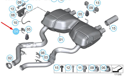 NEW BMW M3 E90 REAR SILENCER RIGHT BRACKET 18207841081 7841081 ORIGINAL