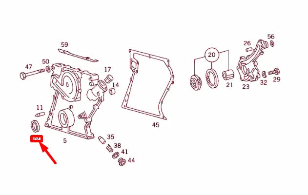 NEW MERCEDES-BENZ E W210 TIMING CASE SEAL RING A0109978947 ORIGINAL