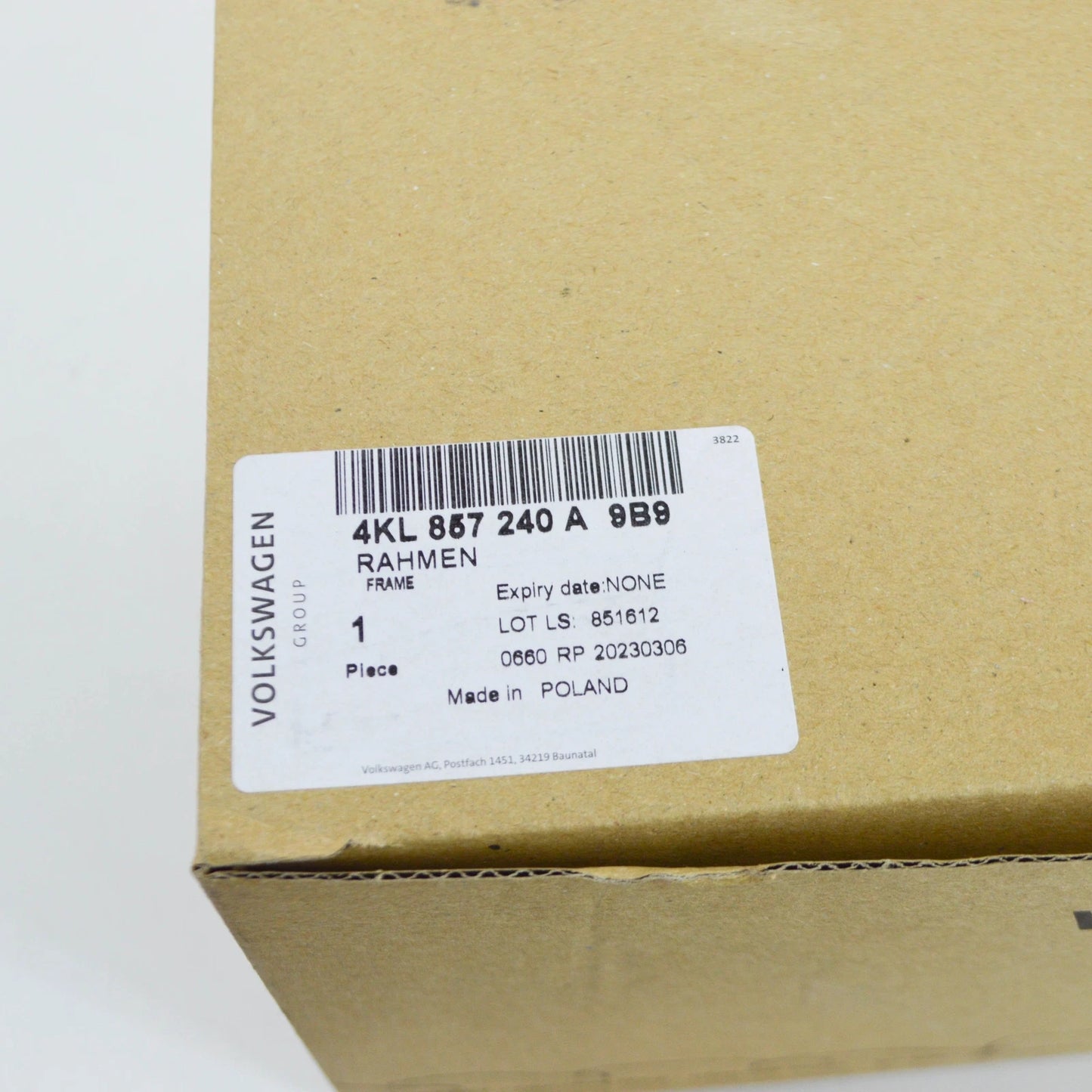 NEW AUDI E-TRON GE FRONT RIGHT EXTERIOR MIRROR FRAME LHD 4KL857240A9B9 ORIGINAL