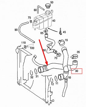 NEW MERCEDES-BENZ S-CLASS W220 RADIATOR COOLANT HOSE A2205014882