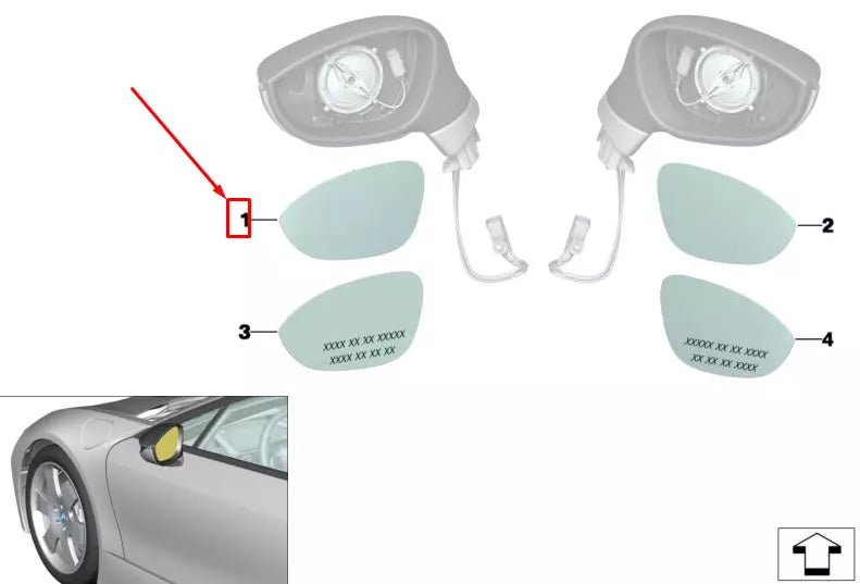 NEW BMW Z4 ROADSTER E89 FRONT LEFT DOOR MIRROR GLASS 51167233083 ORIGINAL