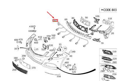 NEW MERCEDES-BENZ E W212 FRONT BUMPER WIRING HARNESS A2124404151 ORIGINAL