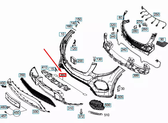 NEW MERCEDES-BENZ M-CLASS W166 FRONT CAMERA CABLE HARNESS A1665405714 ORIGINAL