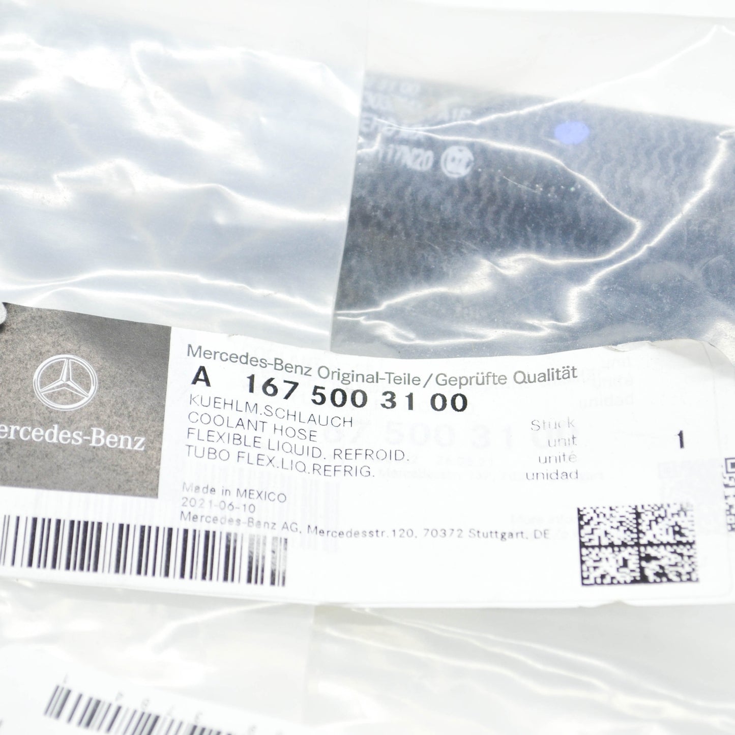 new mb gle w167 right water coolant upper radiator hose a1675003100 original