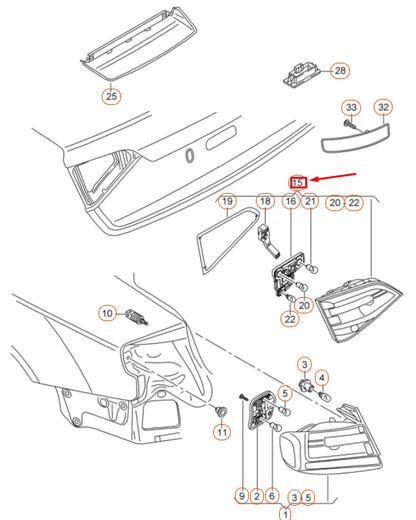 NEW AUDI A4 AVANT B8 LEFT SIDE INNER TAILGATE LED TAILLIGHT 8K9945093F ORIGINAL