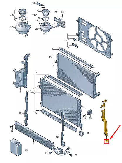 NEW VW GOLF CD MK8 LEFT ENGINE RADIATOR AIR GUIDE 5H0121283D ORIGINAL