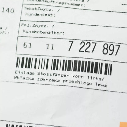 NEW BMW 3 COUPE E92 FRONT BUMPER LEFT INSERT 51117227897 7227897 ORIGINAL