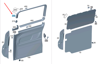 new mb vito w447 rear right window frame trim a44773707609051 original