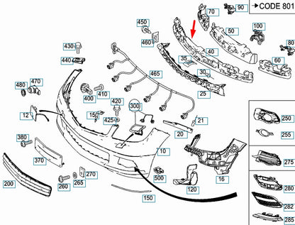 NEW MERCEDES-BENZ C-CLASS W204 FRONT BUMPER IMPOACT ABSORBER A2048850037