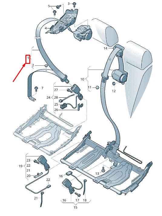 NEW AUDI Q8 4MN REAR LEFT SEAT BELT GUIDE 4M8857791A