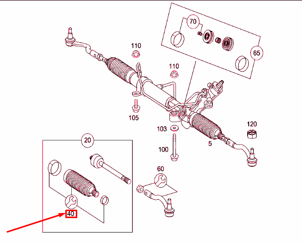 NEW MERCEDES-BENZ VITO W639 FRONT STEERING RACK BOOT KIT A6394600196 ORIGINAL