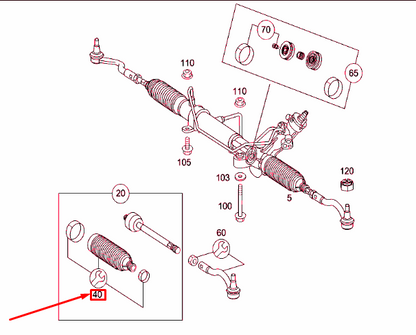 NEW MERCEDES-BENZ VITO W639 FRONT STEERING RACK BOOT KIT A6394600196 ORIGINAL
