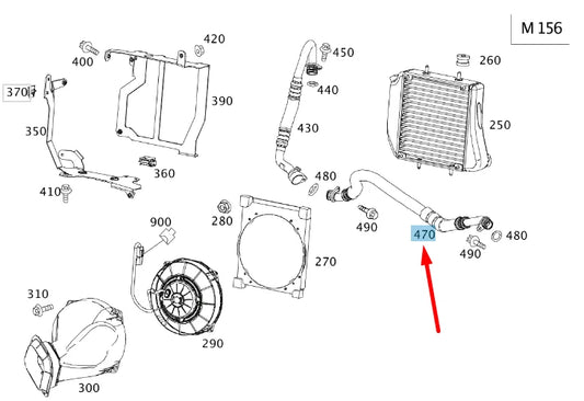 NEW MB C W204 AMG ENGINE AT SEPARATION POINT OIL LINE A2042700127 ORIGINAL