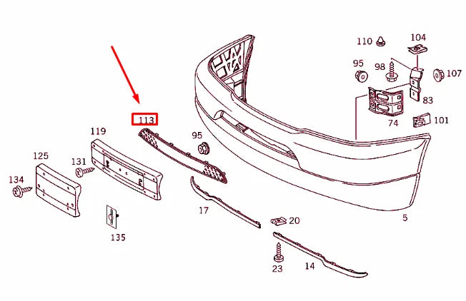 NEW MERCEDES-BENZ ML W163 FRONT BUMPER LOWER GRILLE A1638850681 ORIGINAL