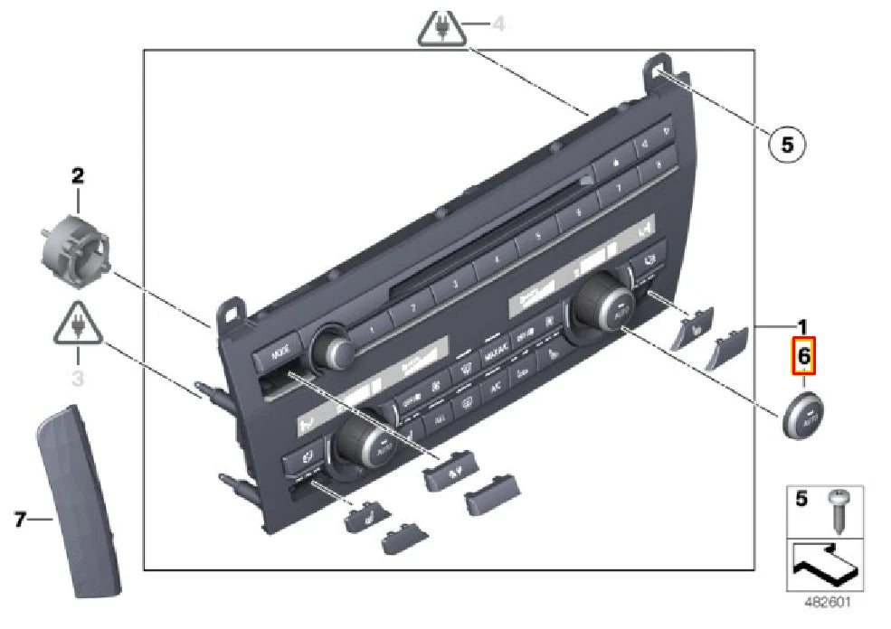 NEW BMW 5 F07 F10 F06 F13 CLIMATE CONTROL KNOB REPAIR KIT 61319393931 ORIGINAL