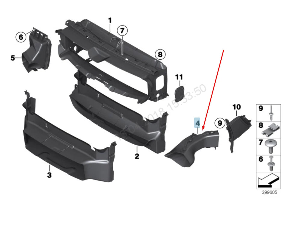 NEW BMW 3 GT F34 RIGHT BRAKE AIR DUCT 51747294908 7294908 2016 ORIGINAL