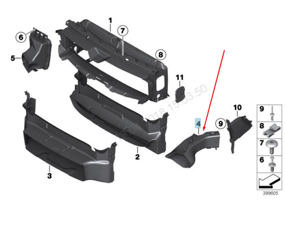 NEW BMW 3 GT F34 RIGHT BRAKE AIR DUCT 51747294908 7294908 2016 ORIGINAL