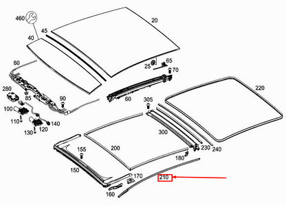 new mercedes-benz a w177 right sliding sunroof seal a1777820300 original