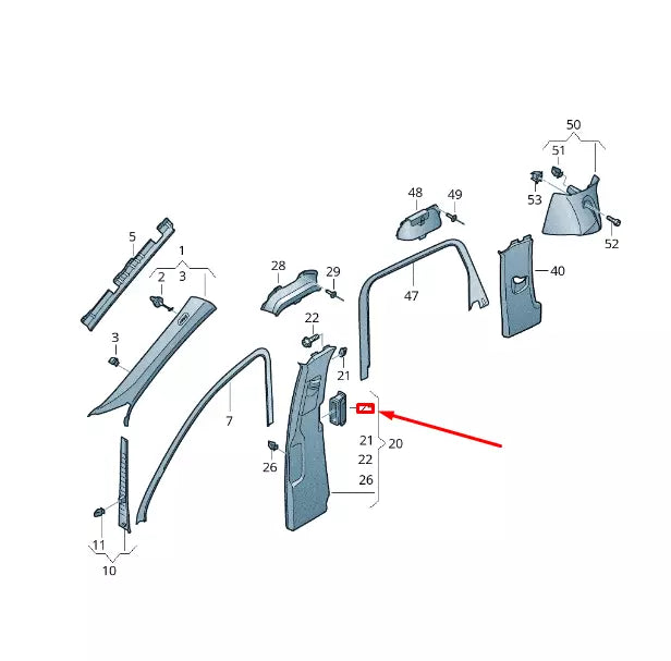 NEW VW TOUAREG 7P MK2 LEFT B-PILLAR TRIM VENT 7P6868903G82V