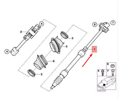 NEW BMW X5 E53 STEERING SHAFT 32306756962 6756962 ORIGINAL