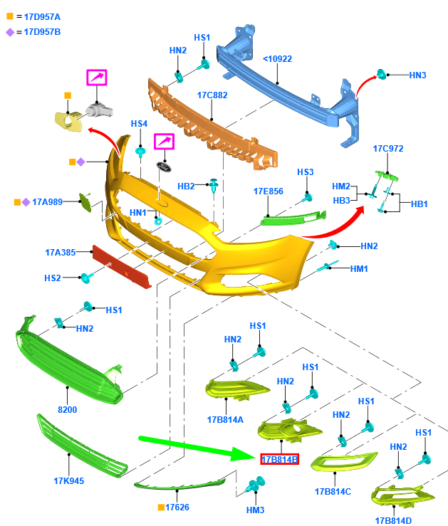 new ford mondeo mk5 front bumper right grille 1943054 ds73-19952-ub5ja6 original