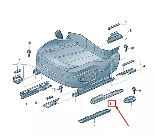 NEW AUDI A8 4H FRONT LEFT OUTER GUIDE RAIL COVER 4H0881457BH9