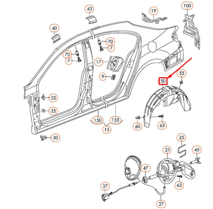 NEW VOLKSWAGEN CC REAR LEFT WHEEL HOUSING LINER 3C8810971B