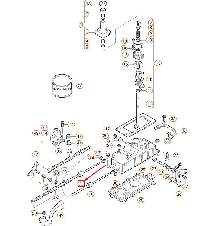 NEW AUDI A3 8L MANUAL TRANSMISSION SHIFT CONTROL CABLE 1J0711265K ORIGINAL