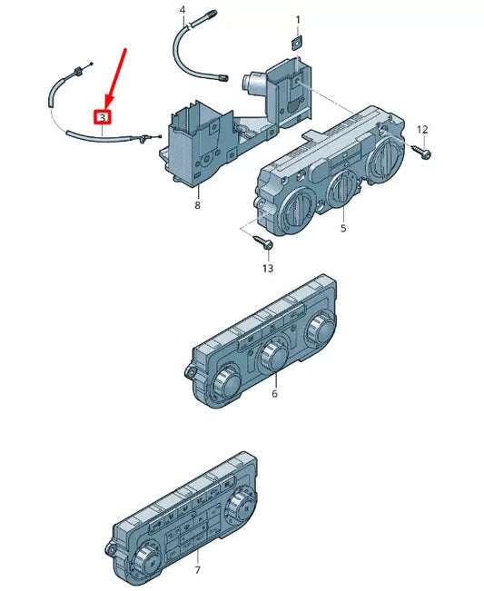 NEW VOLKSWAGEN CADDY 2K MK3 TEMPERATURE CONTROL FLAP CABLE RHD 1T2819815