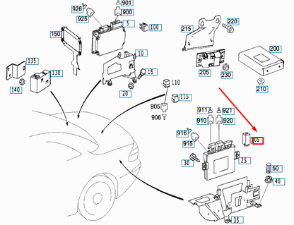 NEW MB SL R230 CONSUMER CUT-OFF CONTROL MODULE PLATE RELAY A0025423919 ORIGINAL
