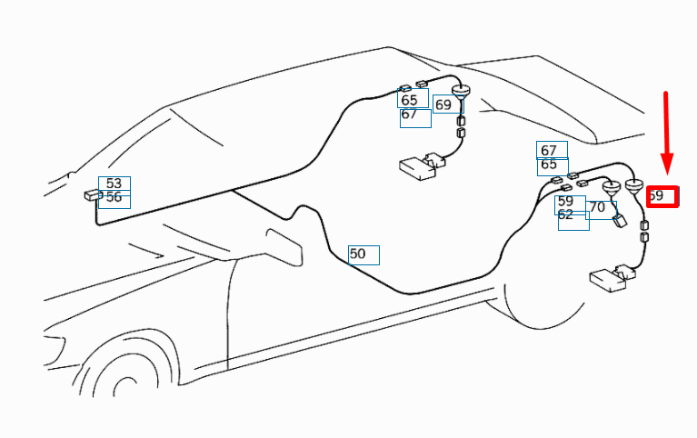 NEW MERCEDES-BENZ SL R129 DAMPING MODULES WIRING HARNESS A1404405934 ORIGINAL