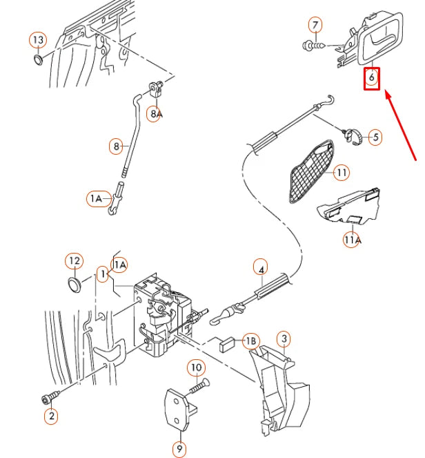 NEW AUDI A3 8P FRONT RIGHT DOOR INNER ACTUATOR 8P4837020E7PE ORIGINAL