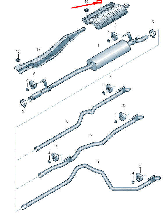 new volkswagen crafter 2f mk1 silencer heat protection 2e0253756a original