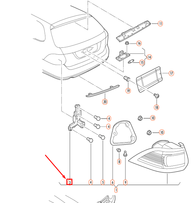 new volkswagen golf mk5 rear tail light left bulb carrier 1k9945257 original