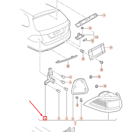 new volkswagen golf mk5 rear tail light left bulb carrier 1k9945257 original