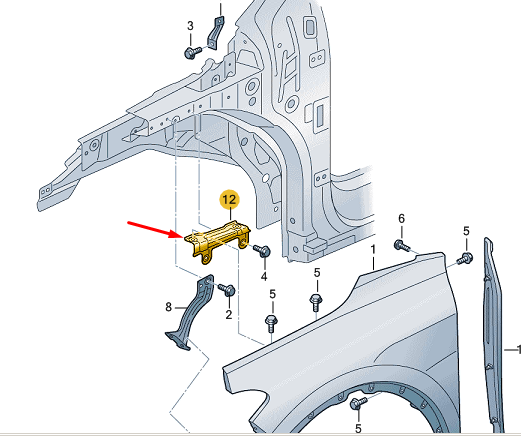 NEW VOLKSWAGEN ID.4 E21 FRONT LEFT FENDER UPPER HOLDER 11A821431 ORIGINAL
