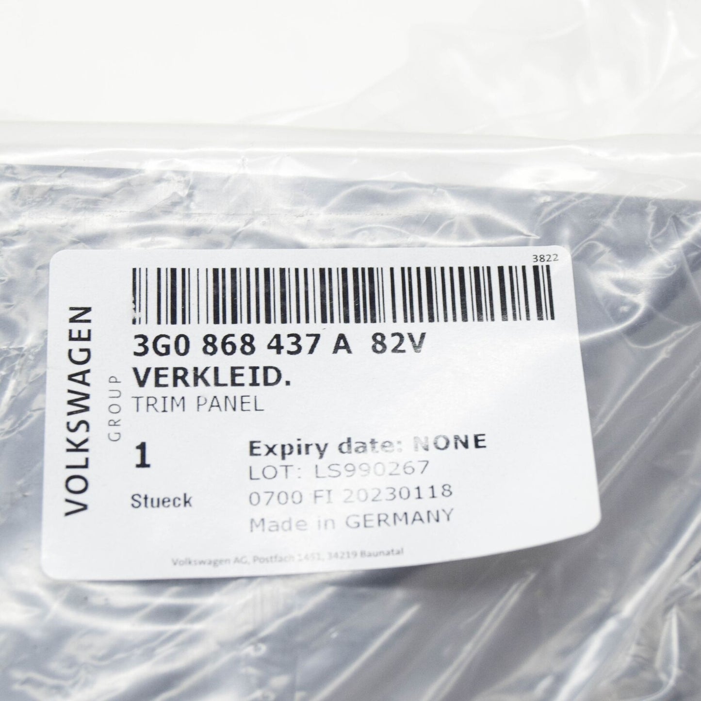 NEW VOLKSWAGEN PASSAT B8 INTERIOR MIRROR TRIM 3G0868437A82V ORIGINAL