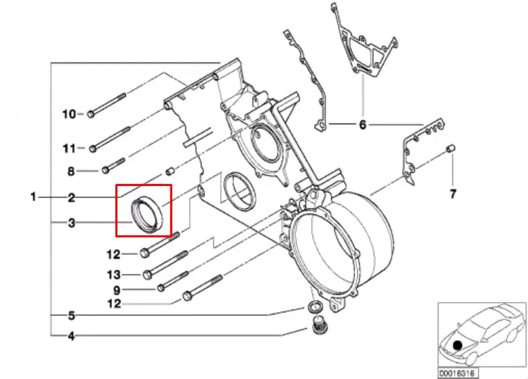 NEW BMW 5 E34 FRONT ENGINE CRANKSHAFT SEAL 11141275466 1275466 ORIGINAL