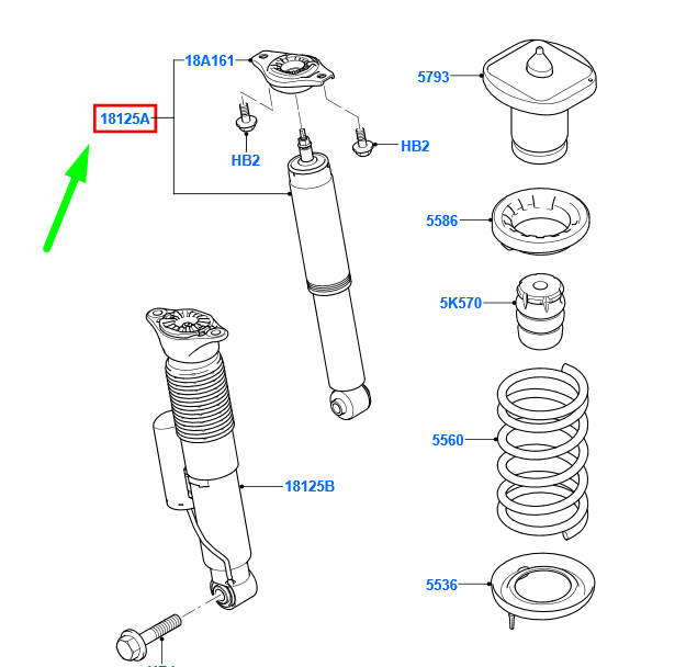 new ford mondeo mk4 rear shock absorber 6g91-18080-fec 1721245 original
