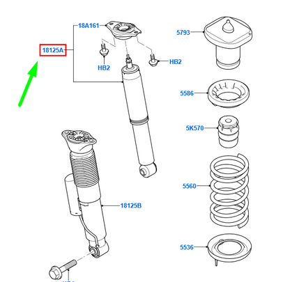new ford mondeo mk4 rear shock absorber 6g91-18080-fec 1721245 original