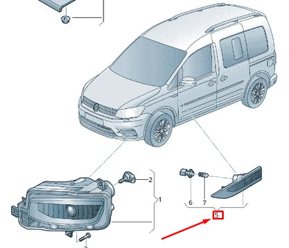 NEW VW CADDY 2K MK3 FRONT RIGHT CHROMED TURN SIGNAL INDICATOR 2K5949102A