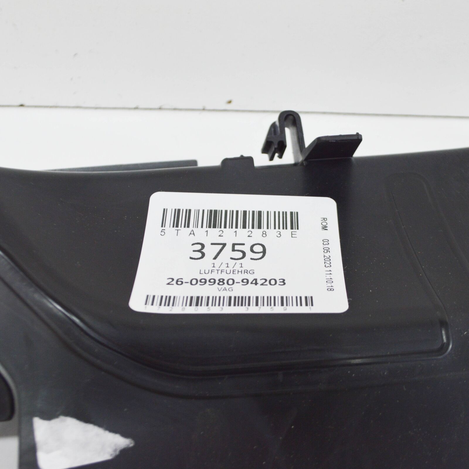 NEW VW TOURAN 5T LEFT COOLER AIR GUIDE 5TA121283E ORIGINAL