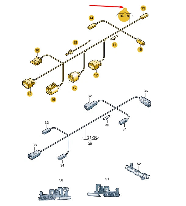 NEW VOLKSWAGEN CC TAILGATE CABLE SET 3C8971182Q ORIGINAL