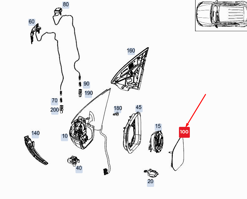 NEW MERCEDES-BENZ GLE W167 FRONT LEFT DOOR MIRROR GLASS A1678102901 ORIGINAL