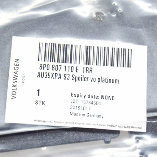 NEW AUDI A3 8PA SPORTBACK FRONT BUMPER LOWER SPOILER LIP 8P0807110E1RR