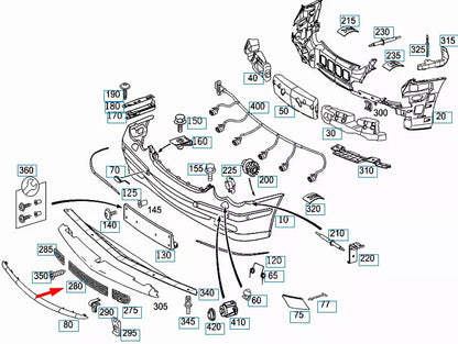 NEW MERCEDES-BENZ CLK C209 FRONT LOWER GRILL A2098850123 ORIGINAL