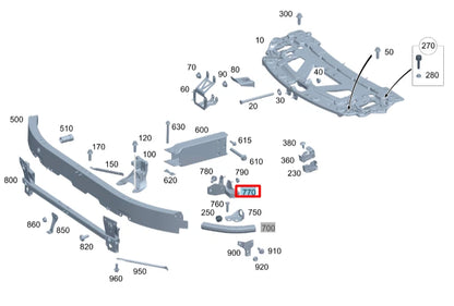 NEW MERCEDES-BENZ SL R232 FRONT RIGHT UPPER CONSOLE MOUNT A2326207401 ORIGINAL